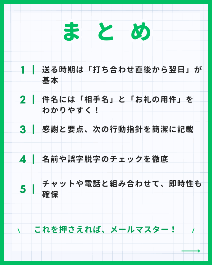 打ち合わせメールのまとめ